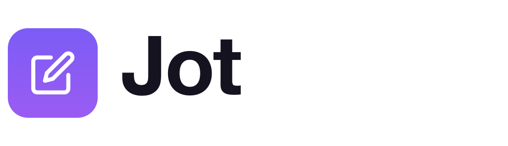 Jot horizontal logo, light